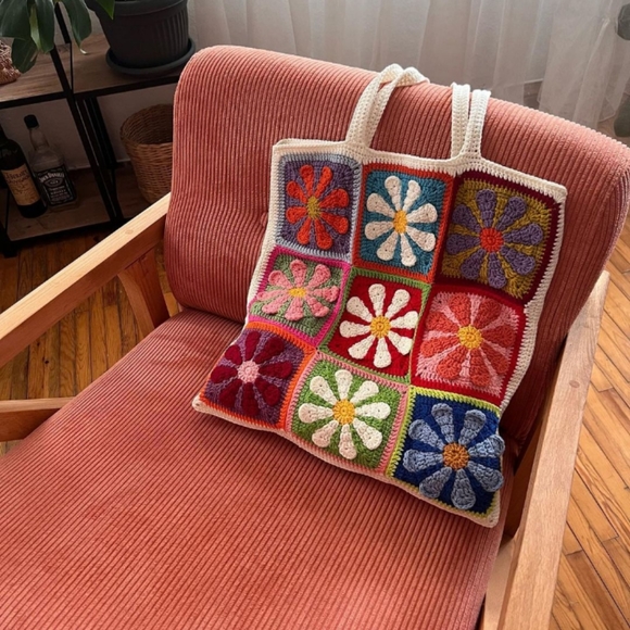 Bohemian flower crochet bag - Picture 2 of 5